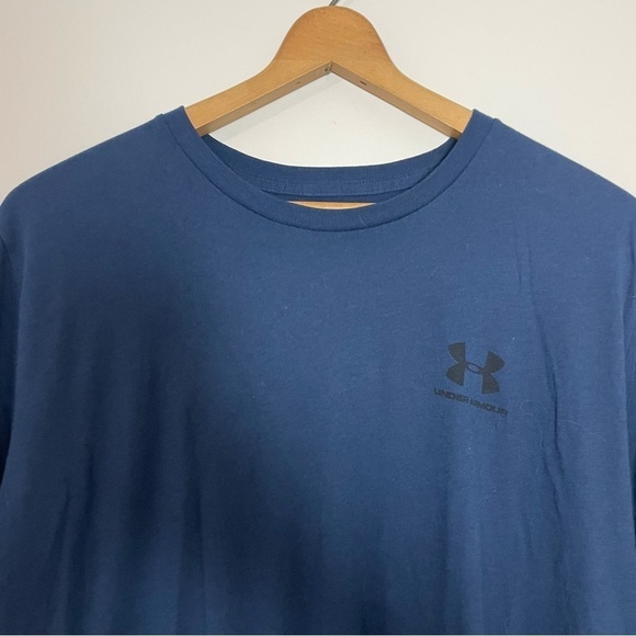 [Under Armour] Men's Dark Blue Crewneck Short Sleeve T-shirt Athleisure - Picture 2 of 6